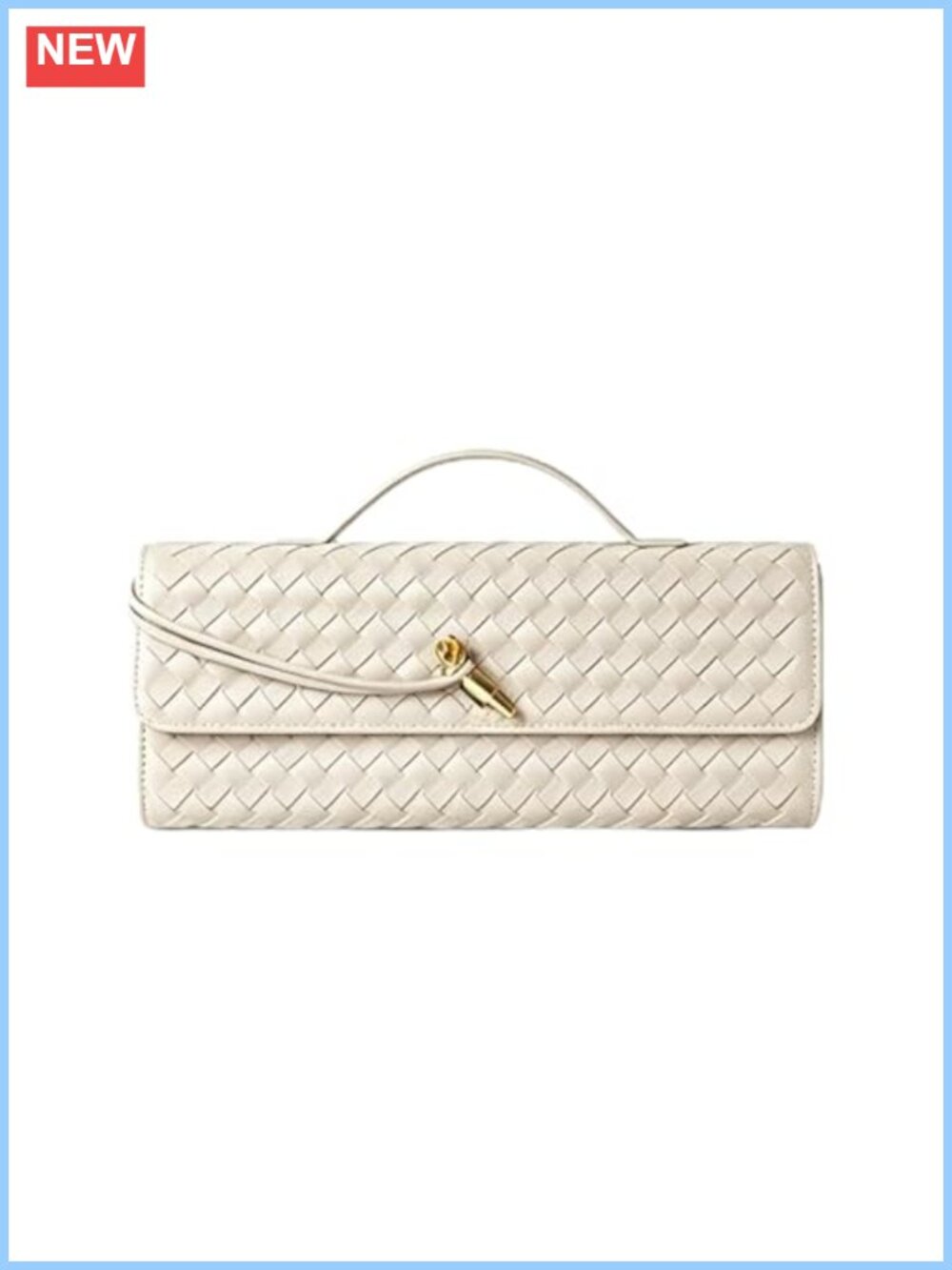 Woven Leather Clutch Purse Evening Bag for Wedding Formal Occasion